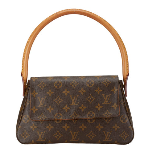 ルイ ヴィトン モノグラム ミニ ルーピング ショルダーバッグ M51147 ブラウン PVC レザー レディース LOUIS VUITTON 【中古】