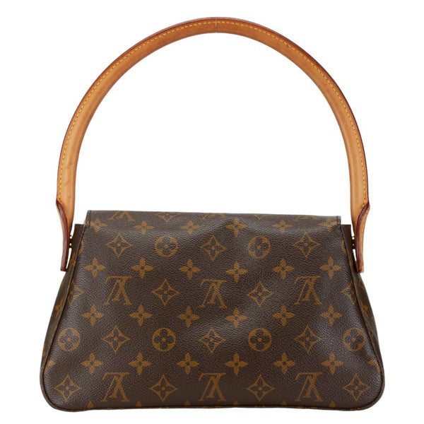 ルイ ヴィトン モノグラム ミニ ルーピング ショルダーバッグ M51147 ブラウン PVC レザー レディース LOUIS VUITTON 【中古】