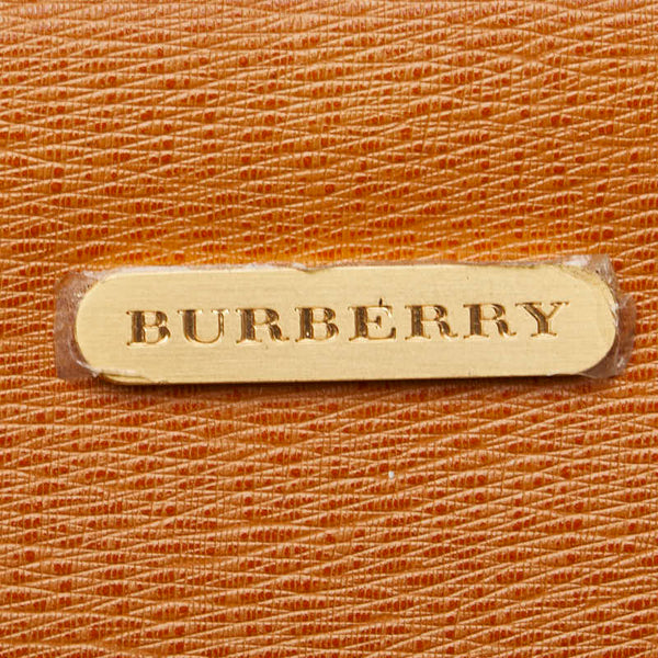 バーバリー ノバチェック シャドーホース ハンドバッグ トートバッグ ブラウン レザー レディース BURBERRY 【中古】