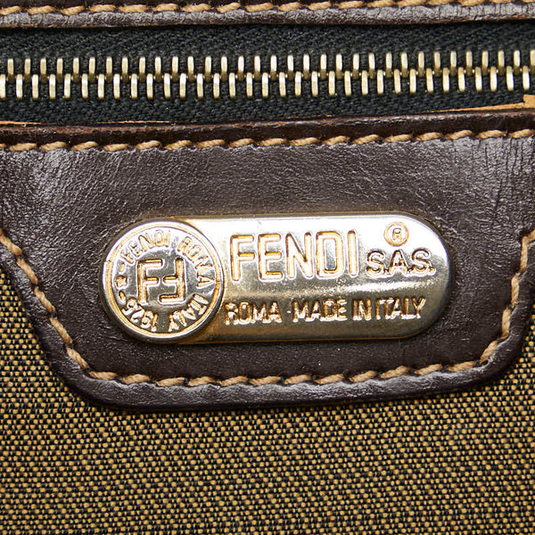 フェンディ ズッカ マンマバケット ワンショルダーバッグ ハンドバッグ ブラウン キャンバス レザー レディース FENDI 【中古】