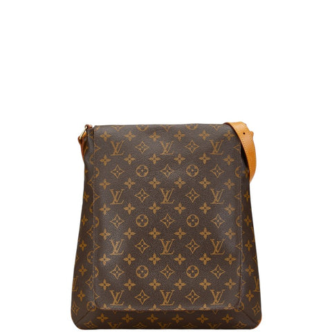 ルイ ヴィトン モノグラム ミュゼット 斜め掛け ショルダーバッグ M51256 ブラウン PVC レザー レディース LOUIS VUITTON 【中古】