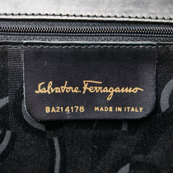 サルヴァトーレフェラガモ ヴァラリボン ハンドバッグ ショルダーバッグ 2WAY BA214178 ブラック レザー レディース Salvatore Ferragamo 【中古】