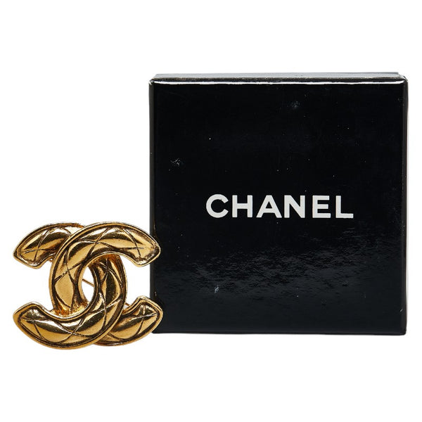 シャネル ココマーク マトラッセ ブローチ ゴールド メッキ レディース CHANEL 【中古】