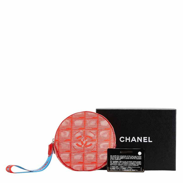 シャネル ニュートラベルライン ココマーク ショルダーバッグ オレンジ レッド ブルー キャンバス ナイロン レザー レディース CHANEL 【中古】