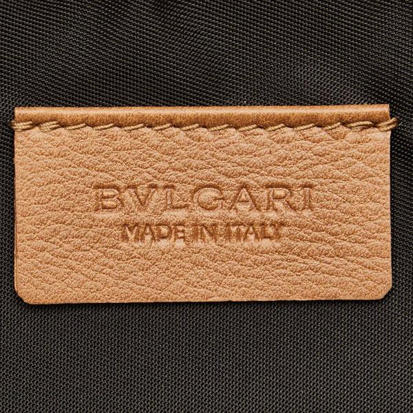 ブルガリ コレツィオーネ プリント クラッチバッグ ベージュ PVC レザー レディース BVLGARI 【中古】