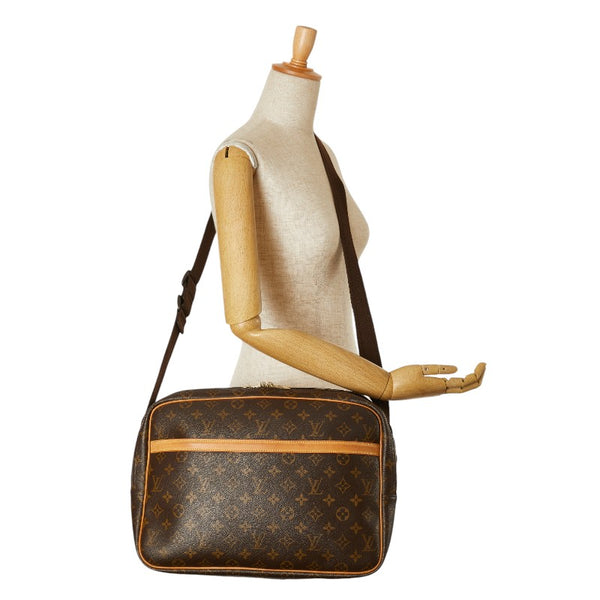 ルイ ヴィトン モノグラム リポーターGM 斜め掛け ショルダーバッグ M45252 ブラウン PVC レザー レディース LOUIS VUITTON 【中古】