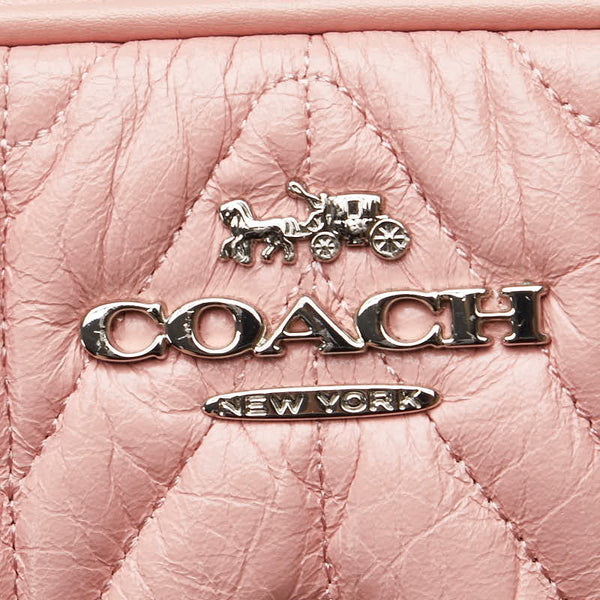 コーチ キルティング ウエストバッグ クロスボディ ショルダーバッグ F73384 ペタロピンク レザー レディース COACH 【中古】