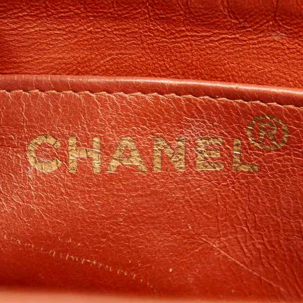 シャネル マトラッセ ココマーク プラチェーン ショルダーバッグ オレンジ ブラウン ラムスキン レディース CHANEL 【中古】