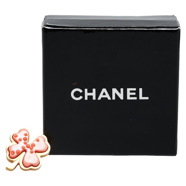 シャネル ココマーク クローバー ブローチ ゴールド ピンク メッキ プラスチック レディース CHANEL 【中古】