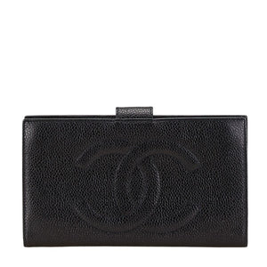 シャネル ココマーク 長財布 ブラック キャビアスキン レディース CHANEL 【中古】