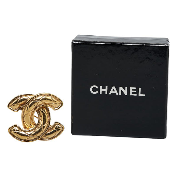 シャネル マトラッセ ココマーク ブローチ ゴールド メッキ レディース CHANEL 【中古】