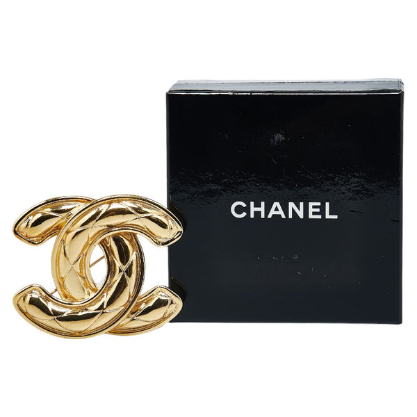 シャネル ココマーク マトラッセ ブローチ ゴールド メッキ レディース CHANEL 【中古】