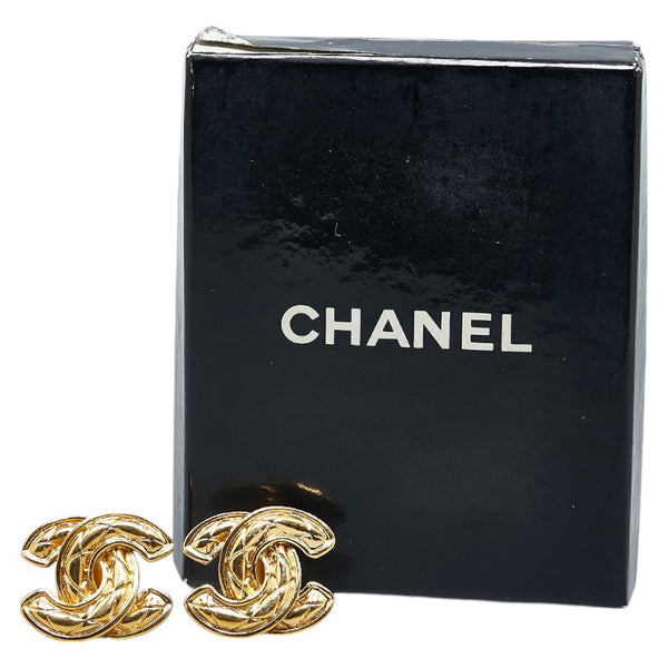 シャネル ココマーク マトラッセ イヤリング ゴールド メッキ レディース CHANEL 【中古】