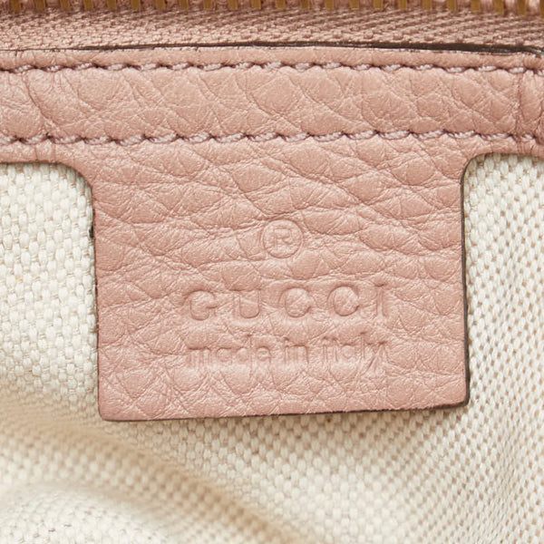 グッチ バンブー ショッパー スモール ハンドバッグ ショルダーバッグ 2WAY 336032 ピンク レザー レディース GUCCI 【中古】