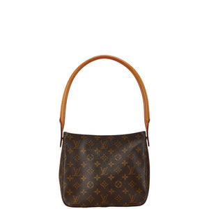 ルイ ヴィトン モノグラム ルーピングMM ショルダーバッグ ハンドバッグ M51146 ブラウン PVC レザー レディース LOUIS VUITTON 【中古】