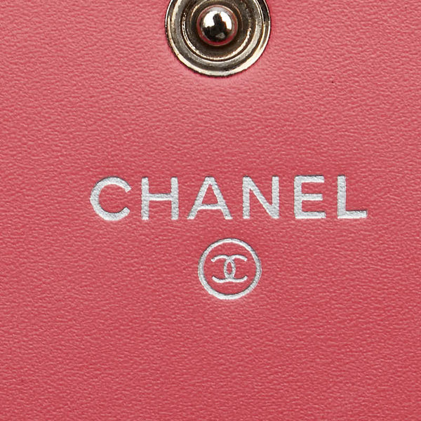 シャネル ココマーク 長財布 ピンク キャビアスキン レディース CHANEL 【中古】