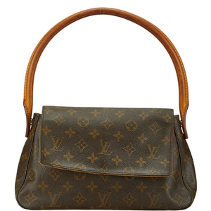 ルイ ヴィトン モノグラム ミニルーピング ショルダーバッグ ハンドバッグ M51147 ブラウン PVC レザー レディース LOUIS VUITTON 【中古】