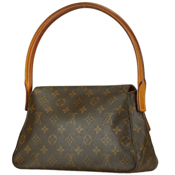 ルイ ヴィトン モノグラム ミニルーピング ショルダーバッグ ハンドバッグ M51147 ブラウン PVC レザー レディース LOUIS VUITTON 【中古】