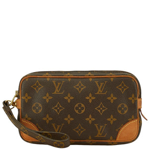 ルイ ヴィトン モノグラム マルリードラゴンヌPM セカンドバッグ クラッチバッグ M51827 ブラウン PVC レザー レディース LOUIS VUITTON 【中古】