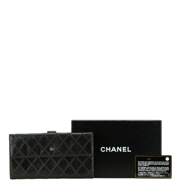 シャネル ビコローレ ココマーク 長財布 ブラック レザー レディース CHANEL 【中古】