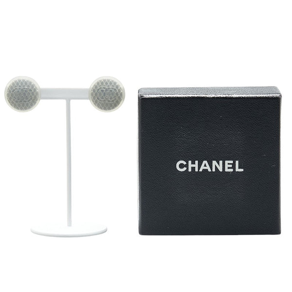 シャネル ココマーク ピアス グレー ラバー レディース CHANEL 【中古】