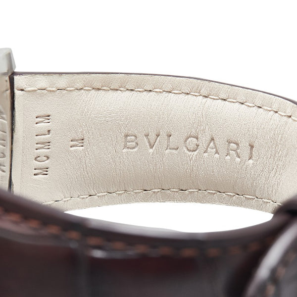 ブルガリ オクト ローマ 腕時計 OC41S 自動巻き ブラック文字盤 ステンレススチール アリゲーター メンズ BVLGARI 【中古】