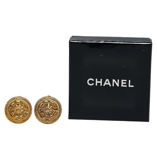 シャネル ラウンド 花 フラワー モチーフ イヤリング ゴールド メッキ レディース CHANEL 【中古】