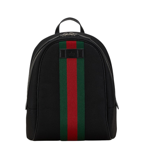 グッチ シェリーライン リュック バッグパック 630917 ブラック レザー ナイロン レディース GUCCI 【中古】