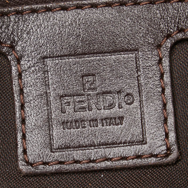 フェンディ ズッカ マンマバケット ワンショルダーバッグ 26325 ブラウン キャンバス レザー レディース FENDI 【中古】