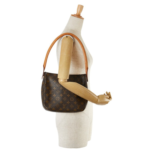 ルイ ヴィトン モノグラム ルーピングMM ショルダーバッグ ハンドバッグ M51146 ブラウン PVC レザー レディース LOUIS VUITTON 【中古】