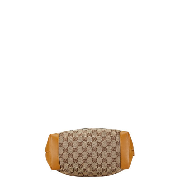 グッチ GGキャンバス シェリーライン ハンドバッグ トートバッグ 019 0402 3754 ベージュ キャンバス レザー レディース GUCCI 【中古】