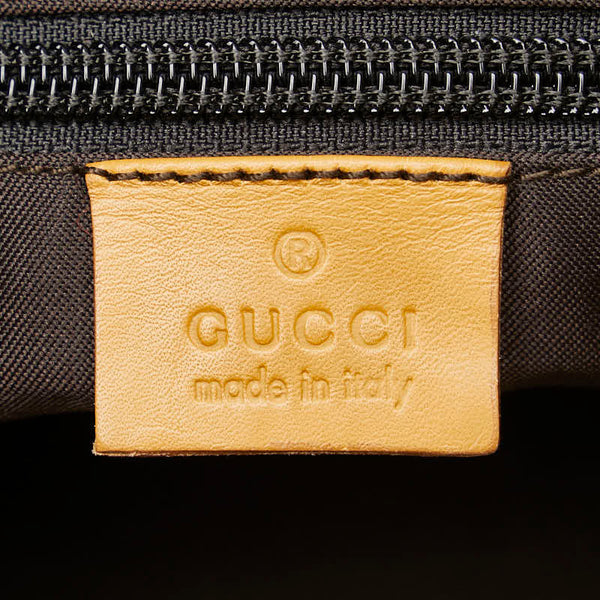 グッチ GGキャンバス シェリーライン ハンドバッグ トートバッグ 019 0402 3754 ベージュ キャンバス レザー レディース GUCCI 【中古】