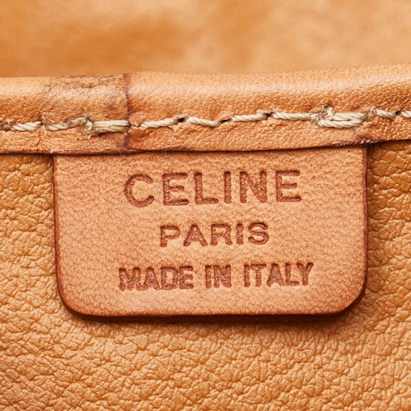 セリーヌ マカダム ダブルリュック リュック バックパック ブラウン PVC レザー レディース CELINE 【中古】