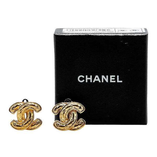 シャネル ココマーク マトラッセ イヤリング ゴールド メッキ レディース CHANEL 【中古】