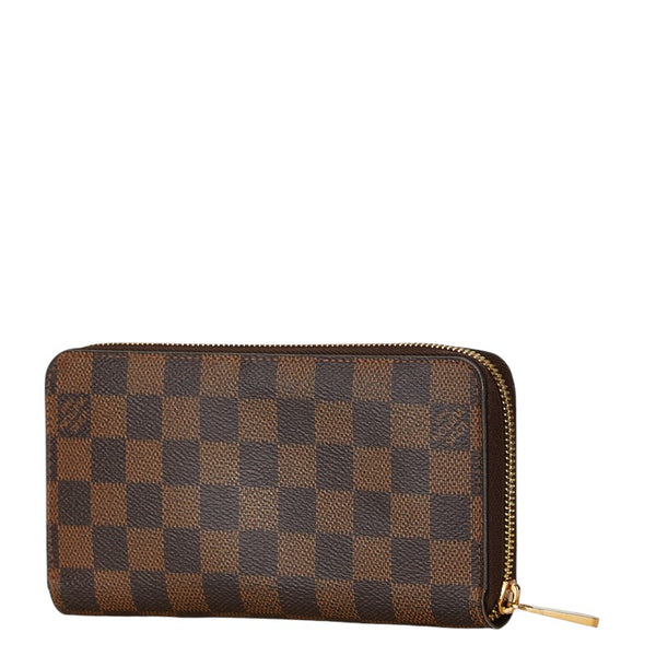 ルイ ヴィトン ダミエ ジッピーウォレット ラウンドファスナー 長財布 N60015 ブラウン PVC レザー レディース LOUIS VUITTON 【中古】