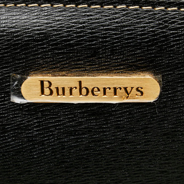 バーバリー ノバチェック シャドーホース ハンドバッグ ブラック レザー レディース BURBERRY 【中古】