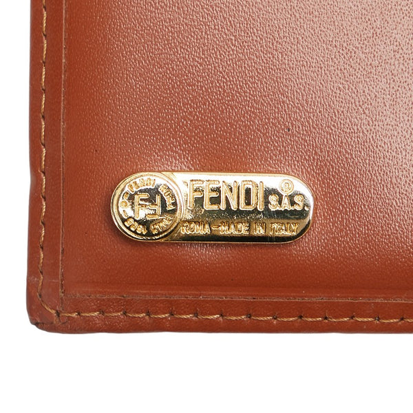 フェンディ ぺカン 長財布 ベージュ ブラック ブラウン PVC レザー レディース FENDI 【中古】