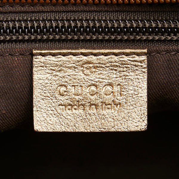 グッチ GGクリスタル シェリーライン ハンドバッグ トートバッグ 131230 ゴールド PVC レザー レディース GUCCI 【中古】