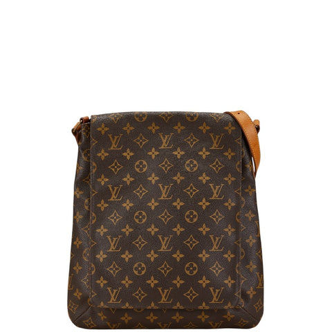 ルイ ヴィトン モノグラム ミュゼット 斜め掛け ショルダーバッグ M51256 ブラウン PVC レザー レディース LOUIS VUITTON 【中古】