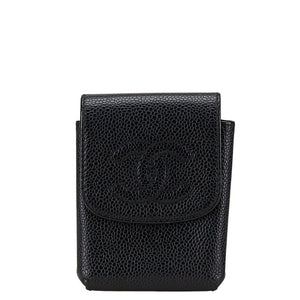 シャネル ココマーク シガレットケース 小物入れ ブラック キャビアスキン レディース CHANEL 【中古】