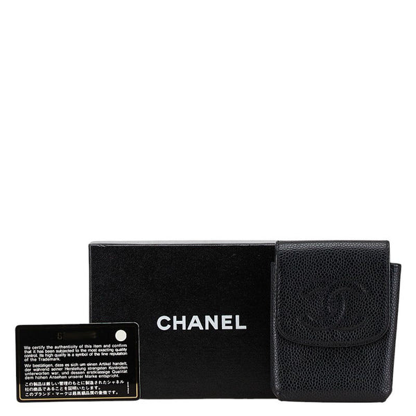 シャネル ココマーク シガレットケース 小物入れ ブラック キャビアスキン レディース CHANEL 【中古】