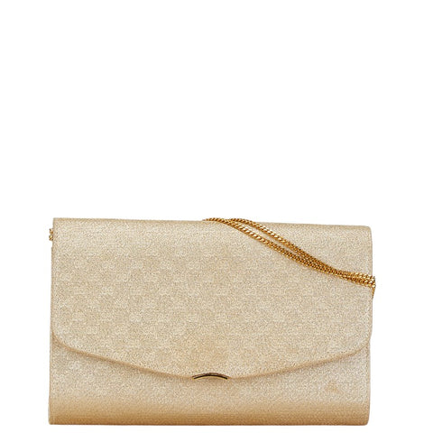 グッチ チェーン ショルダーバッグ ゴールド レザー レディース GUCCI 【中古】