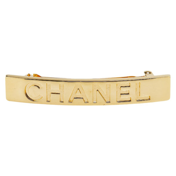 シャネル ロゴ バレッタ ゴールド メッキ レディース CHANEL 【中古】