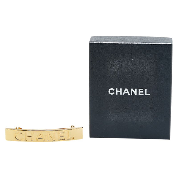 シャネル ロゴ バレッタ ゴールド メッキ レディース CHANEL 【中古】