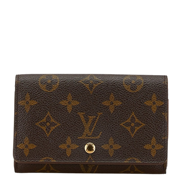 ルイ ヴィトン モノグラム ポルトフォイユ トレゾール 二つ折り財布 M61736 ブラウン PVC レザー レディース LOUIS VUITTON 【中古】