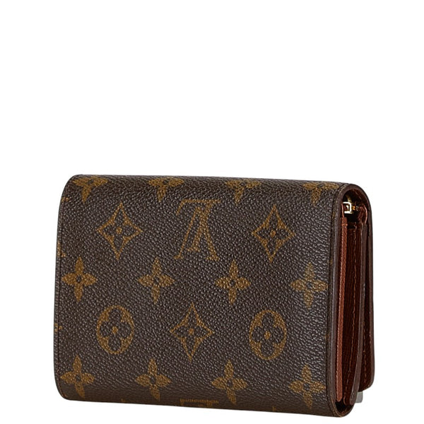 ルイ ヴィトン モノグラム ポルトフォイユ トレゾール 二つ折り財布 M61736 ブラウン PVC レザー レディース LOUIS VUITTON 【中古】