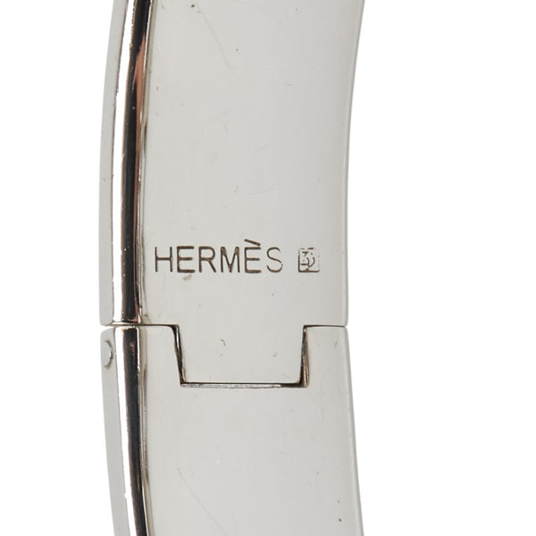 エルメス クリッククラックH PM ブレスレット シルバー ブルー メタル レディース HERMES 【中古】