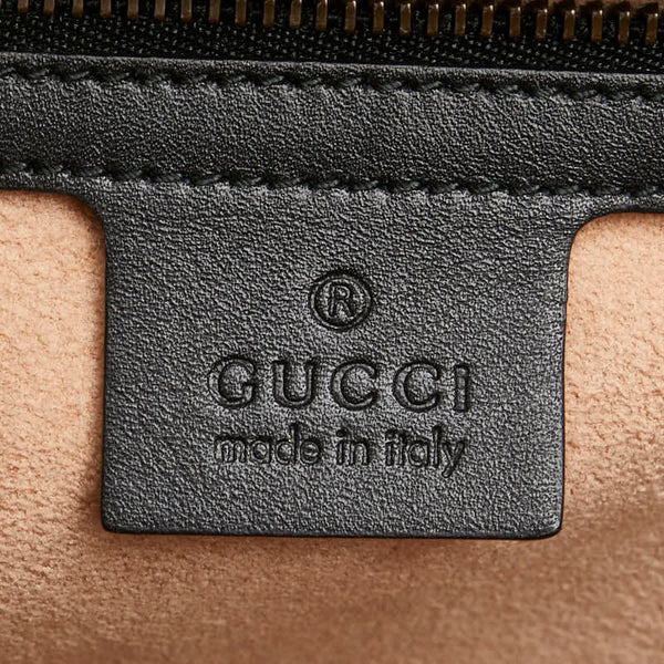 グッチ バンブー クイーンマーガレット ハンドバッグ ショルダーバッグ 2WAY 476531 ブラック アイボリー レザー レディース GUCCI 【中古】