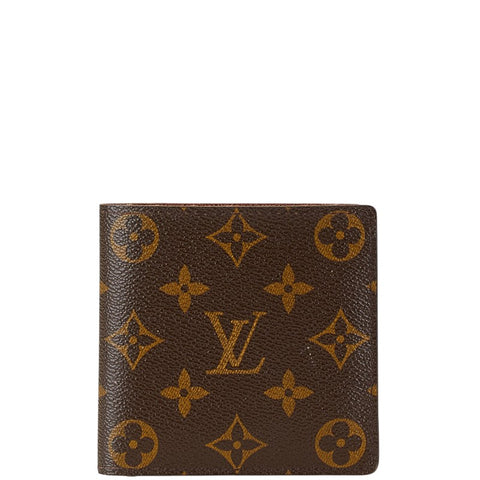 ルイ ヴィトン モノグラム ポルトフォイユ マルコ 二つ折り財布 M61675 ブラウン PVC レザー レディース LOUIS VUITTON 【中古】