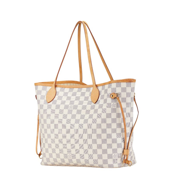 ルイ ヴィトン ダミエ アズール ネヴァーフルMM ハンドバッグ トートバッグ N41361 ホワイト PVC レザー レディース LOUIS VUITTON 【中古】